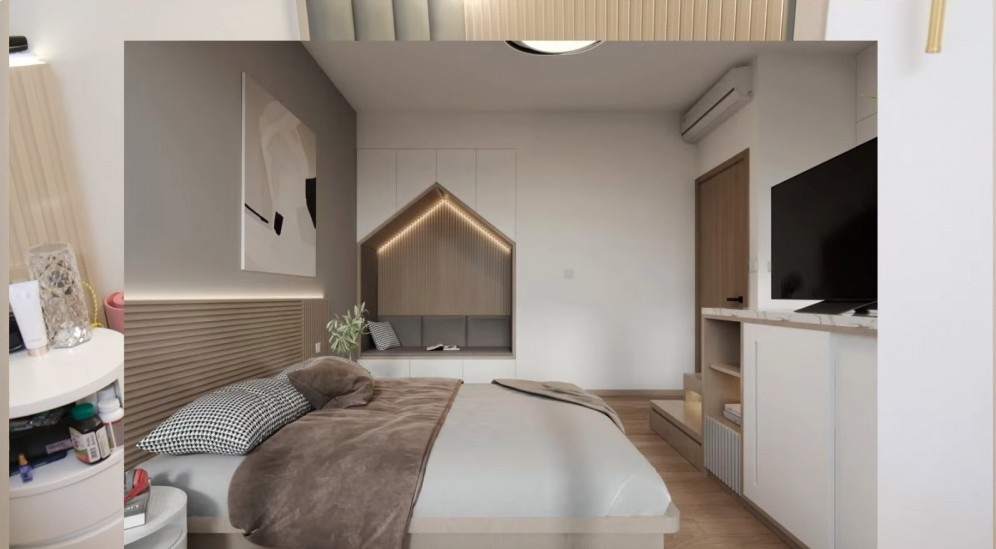 大床左手邊設有一個屋子形狀的打卡位！