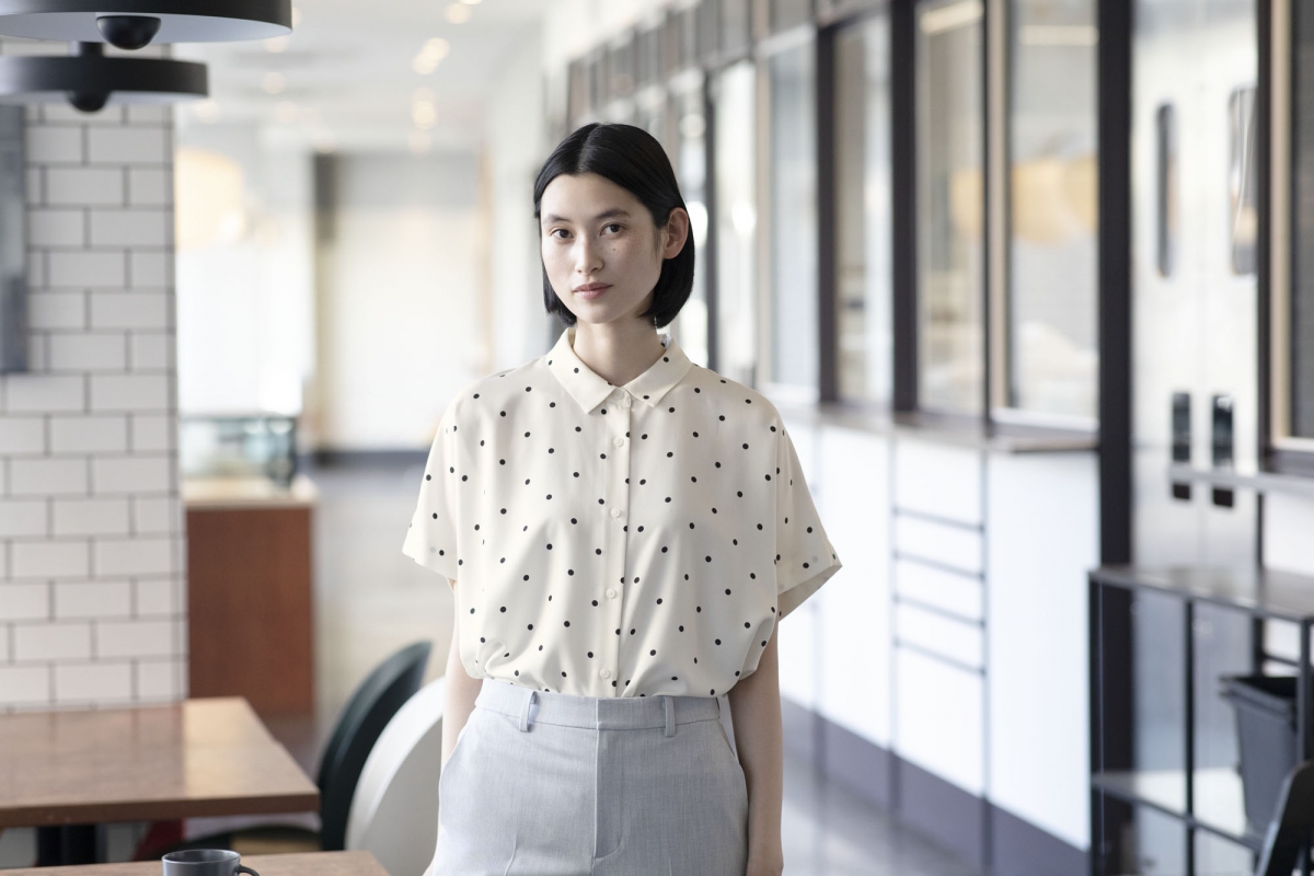 嫘縈襯衫[短袖]（白色） $149