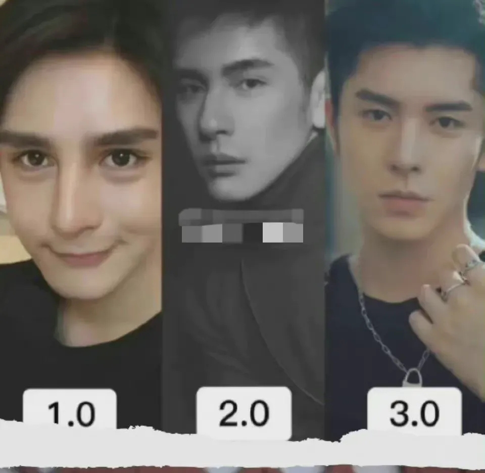 網友做的三次整容對比圖