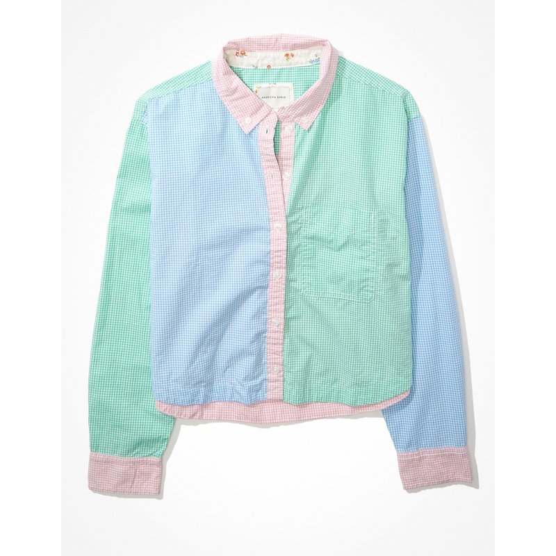 American Eagle Clubhouse 拼色短身恤衫
