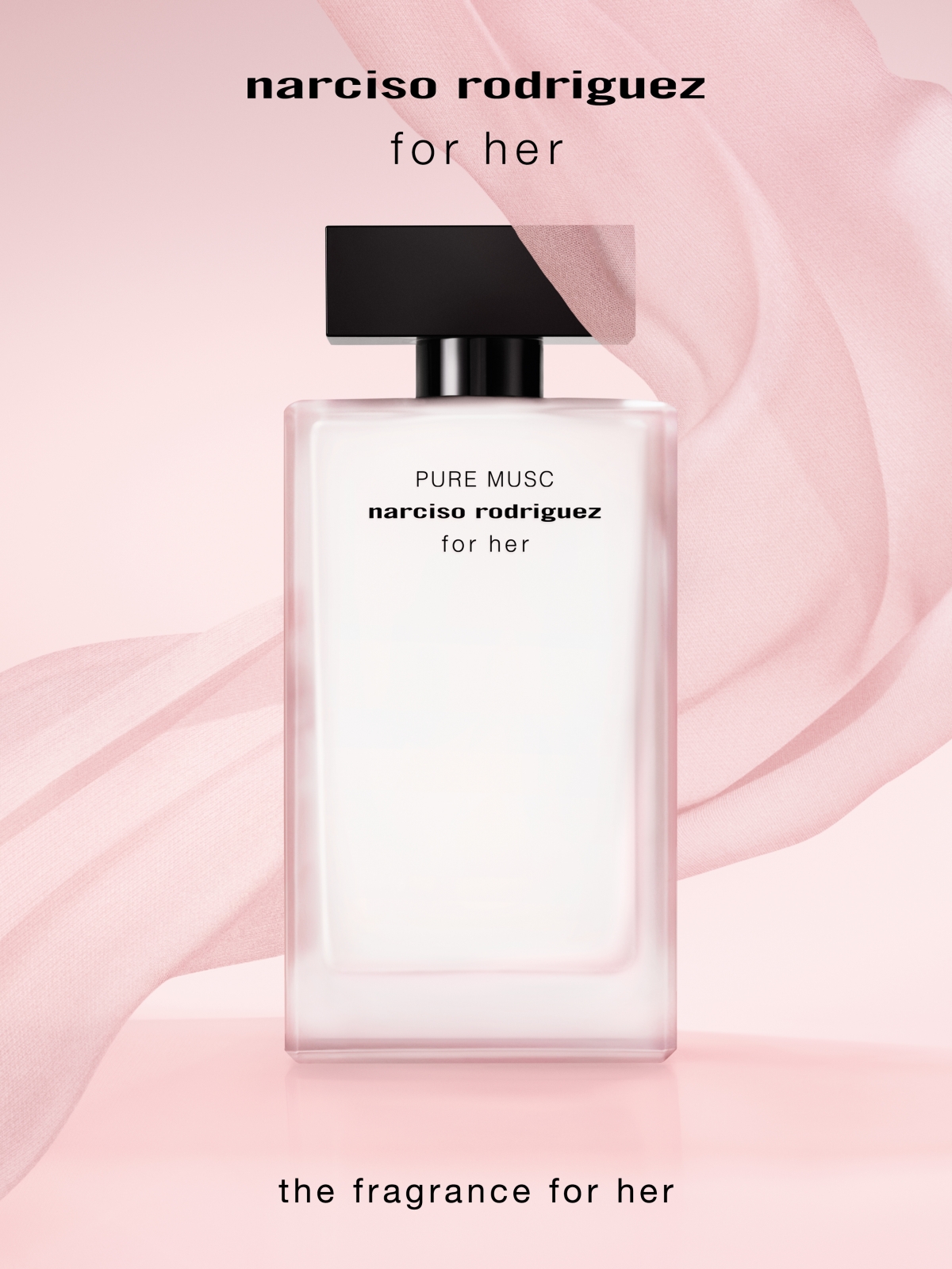 for her PURE MUSC淡香精讓for her MUSC NOIR ROSE淡香精的性感花香更加矚目綻放!