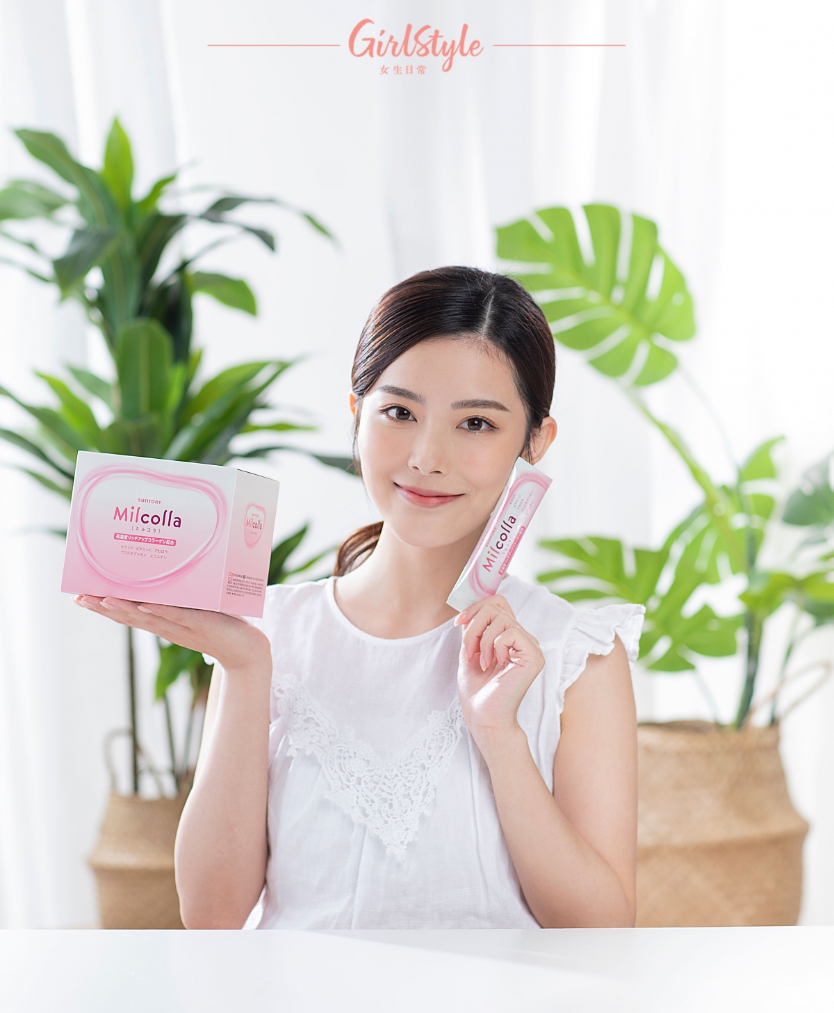 美編飲用1盒Milcolla膠原蛋白粉後，皮膚明顯變得更細緻，眼角細紋也變淡了～膚色變白透亮，還比較有光澤！