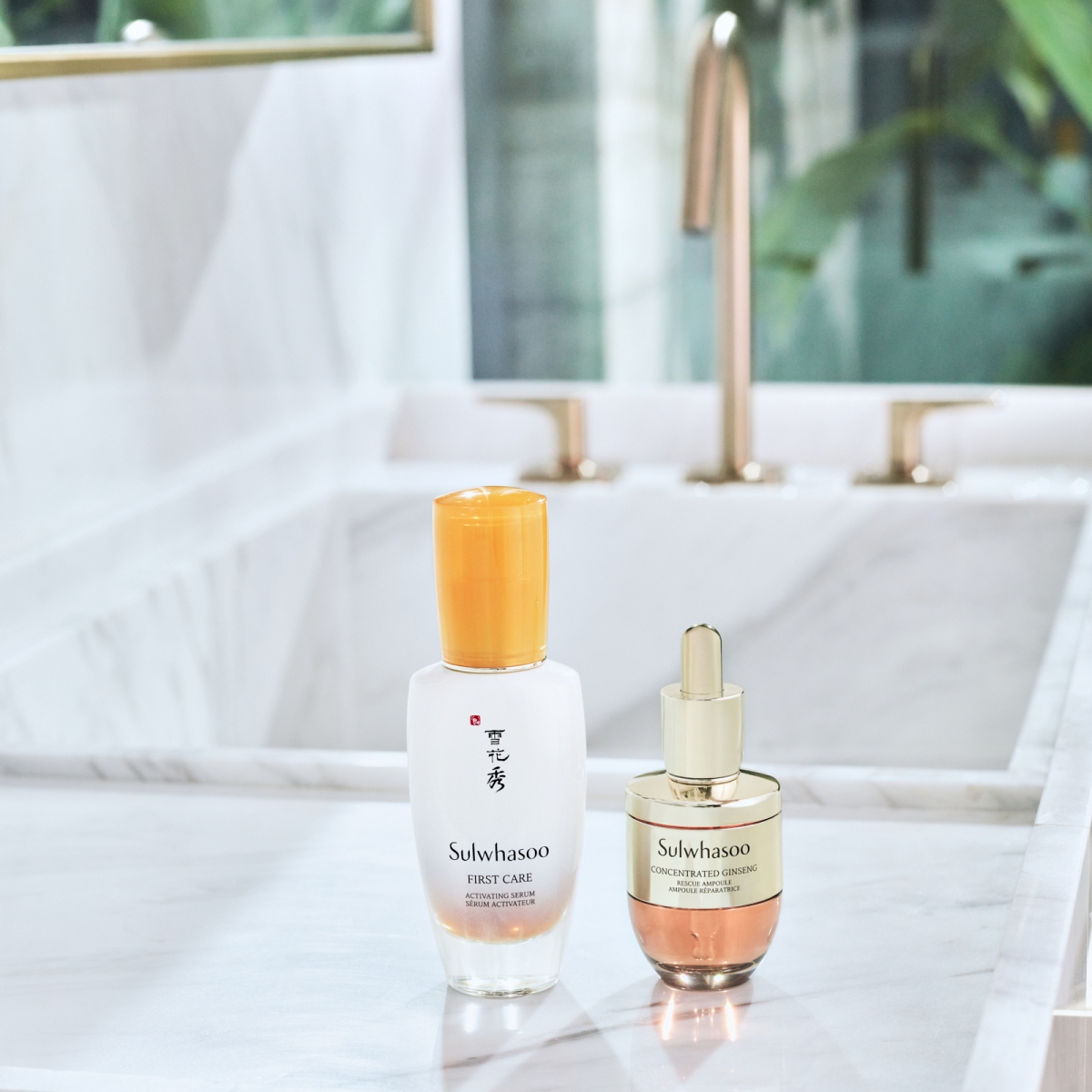 雪花秀最強修復毛孔Combo — 潤燥再生精華+人參安瓶。