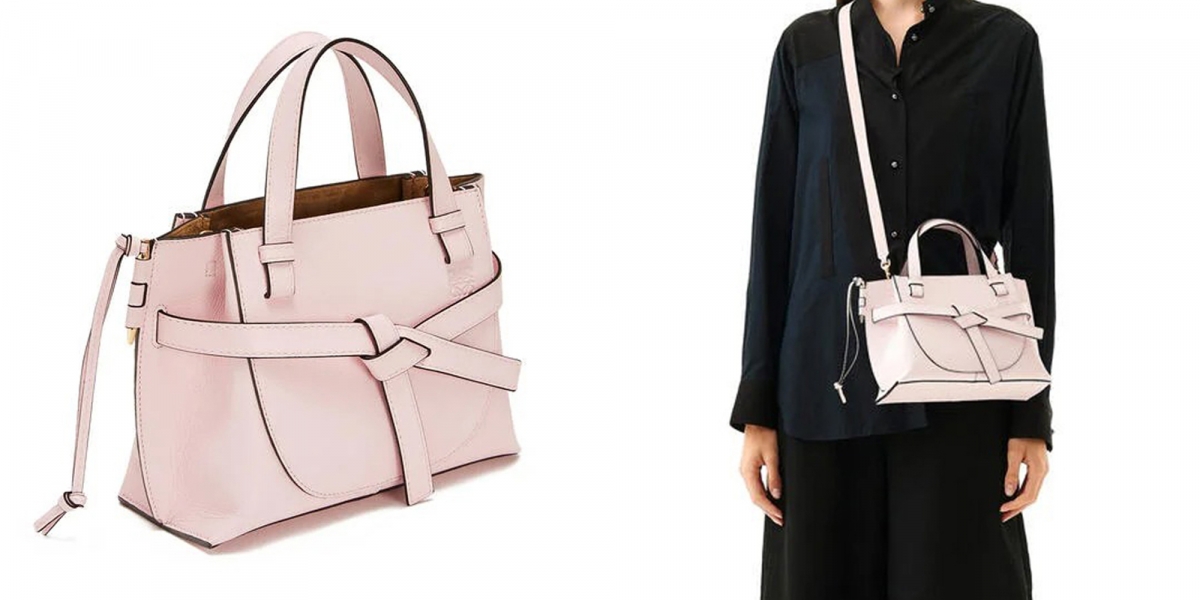 Loewe女士Mini Gate Top Handle斜背包 (粉紅色)