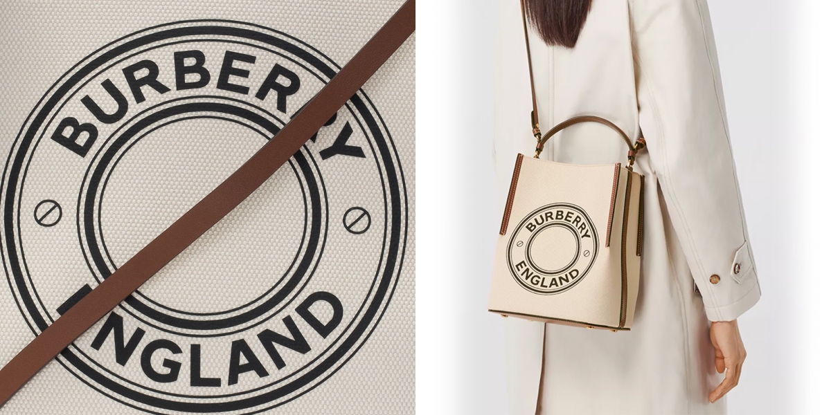 Burberry女士Small Logo Graphic Cotton Canvas Peggy肩包 (白色)