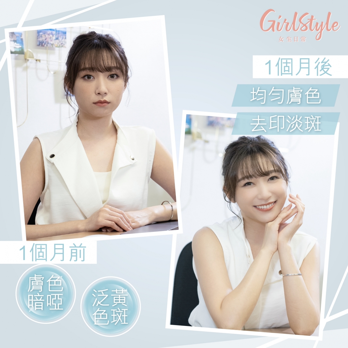 美編服用BLACKMORES® 亮光美白丸 穀胱甘肽後的肌膚狀態變化
