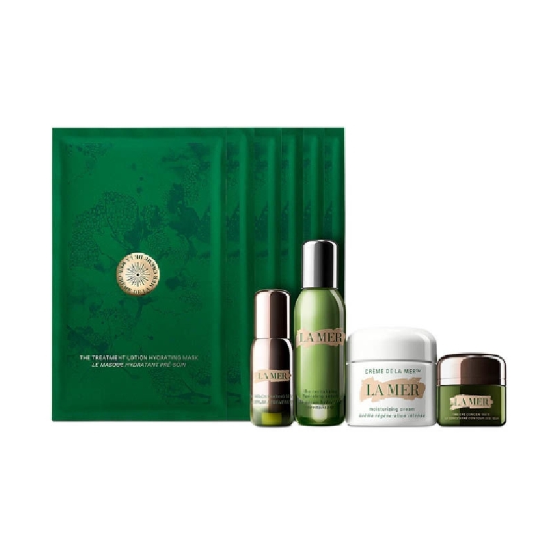 套裝包括傳奇修護、療癒水潤的Crème de La Mer精華面霜、精華、面膜及眼部精華乳霜,為肌膚開啟煥采新生之旅!