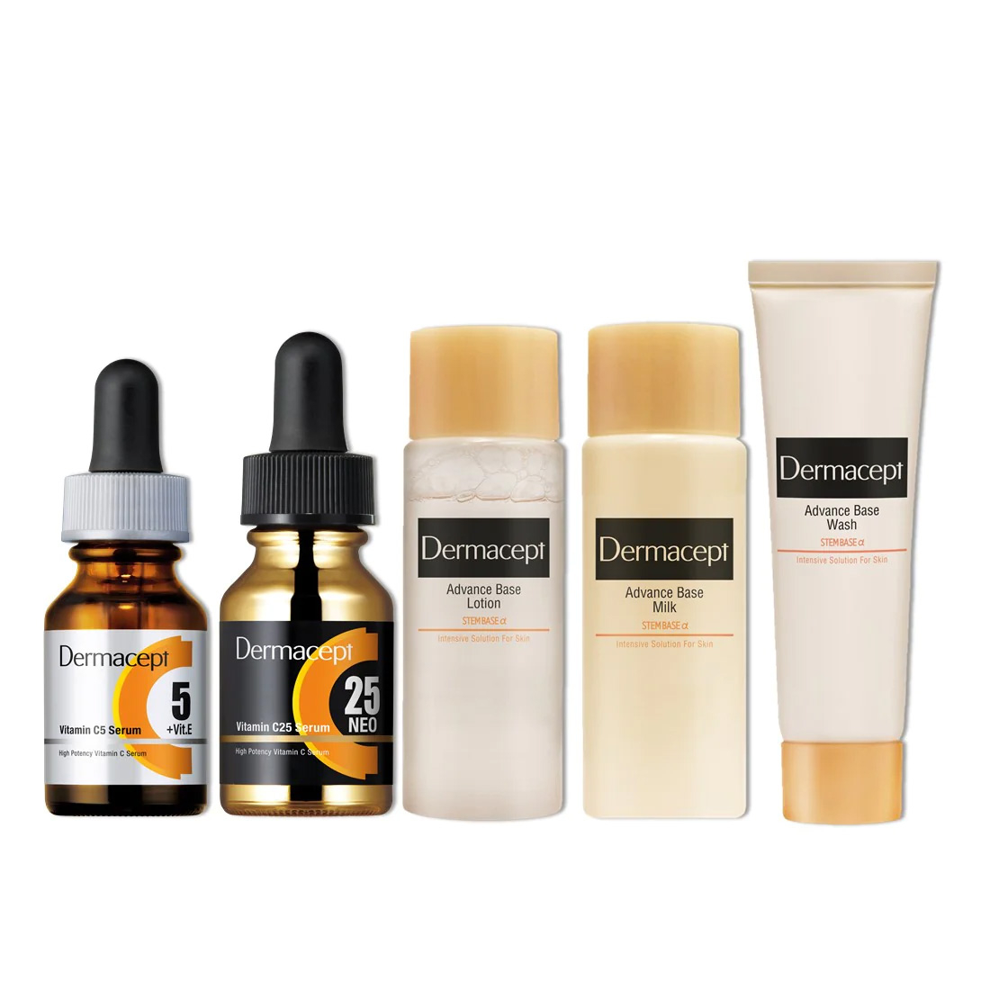 Dermacept殿堂級C25精華(12ml)+C5眼部精華(12ml)+Advance Base活膚基本3步曲旅行套裝
