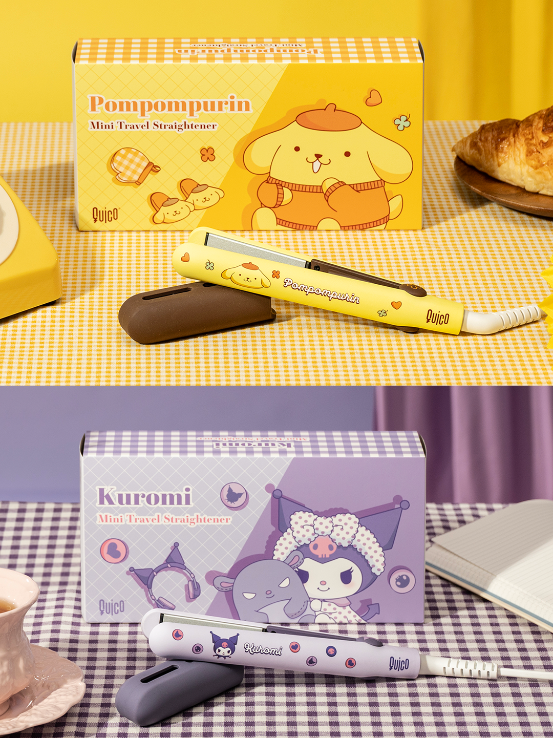 QUICO旅行迷你造型器聯乘人見人愛的Kuromi及布甸狗，真是非常可愛！