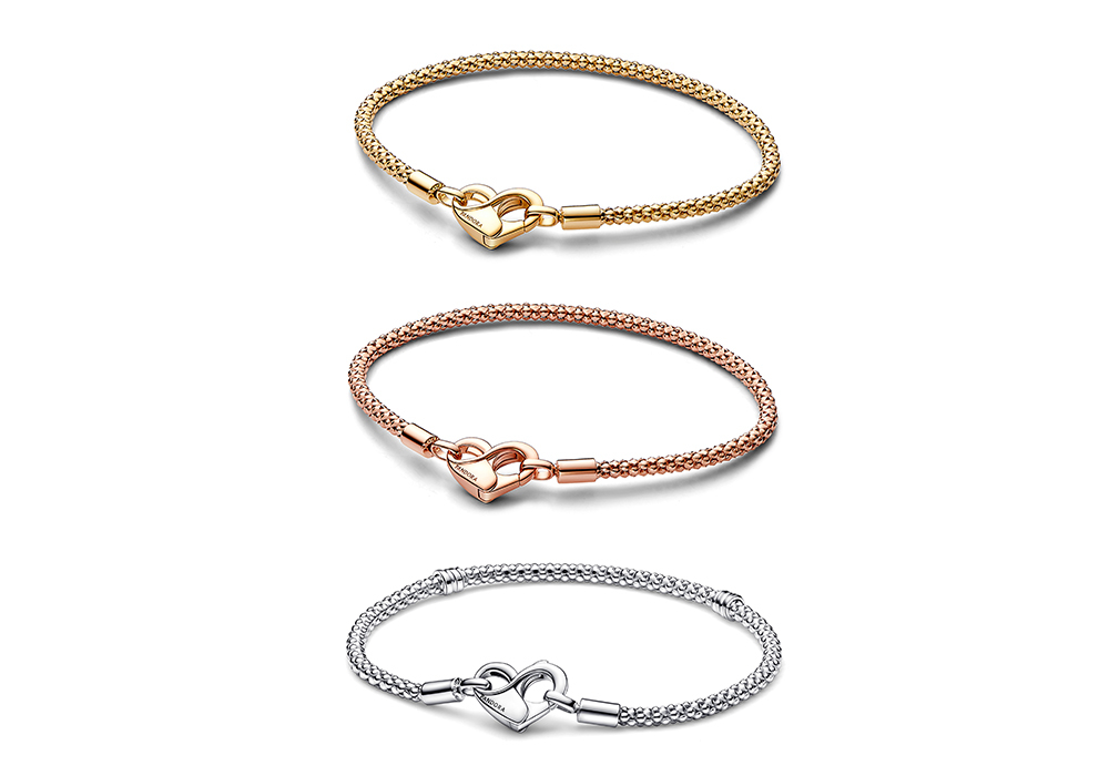 Pandora Moments粒紋手鏈(鍍14K金) HK$1,699|Pandora Moments粒紋手鏈(鍍玫瑰金) HK$1,699|Pandora Moments粒紋蛇形手鏈(952銀) HK$799