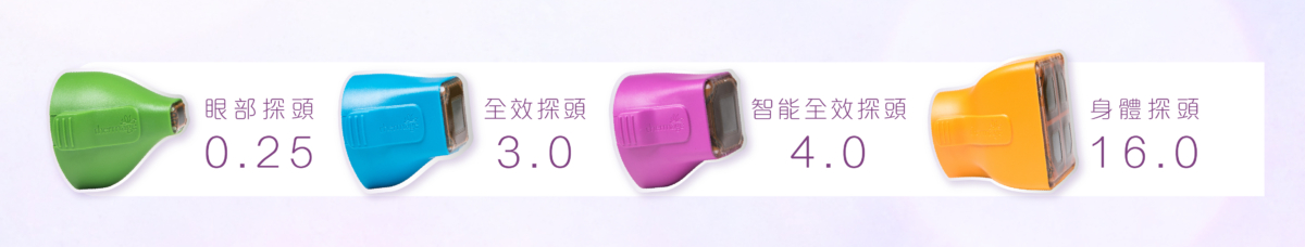 同時特設4款智能探頭,不論是眼部細小部位或身體較大部位,都可一一照顧到!