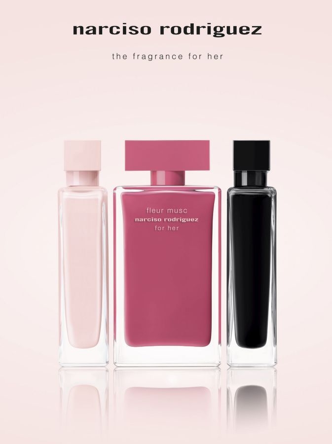 每一支narciso rodriguez Parfums for her香氛都蘊含著一縷獨特的麝香香氣，互相相襯，但又各具特色！