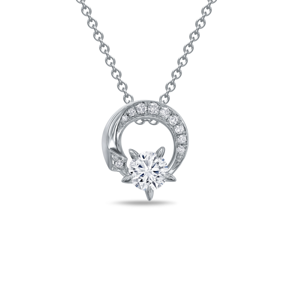 周大福「星旅」系列18K白色黃金美鑽吊墜 約$10,700起