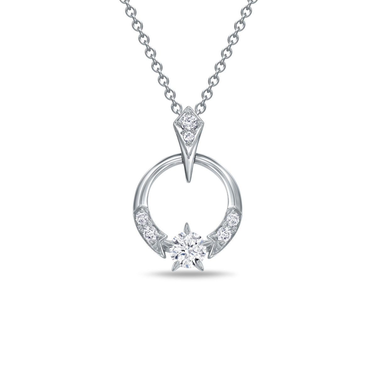 周大福「星旅」系列 18K白色黃金美鑽吊墜 約$14,800起