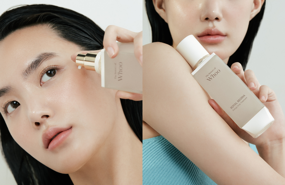 塗上「花韻能量活膚肌底精華」（HK$590/150ml）瞬間舒緩鎮靜肌膚，同時提升後續護膚品的吸收力。