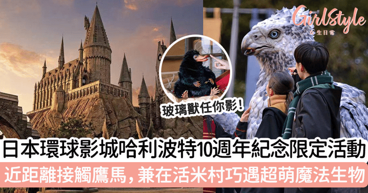 日本環球影城推「哈利波特魔法世界」10週年紀念限定活動！近距離接觸鷹馬，還能在活米村巧遇超萌魔法生物！
