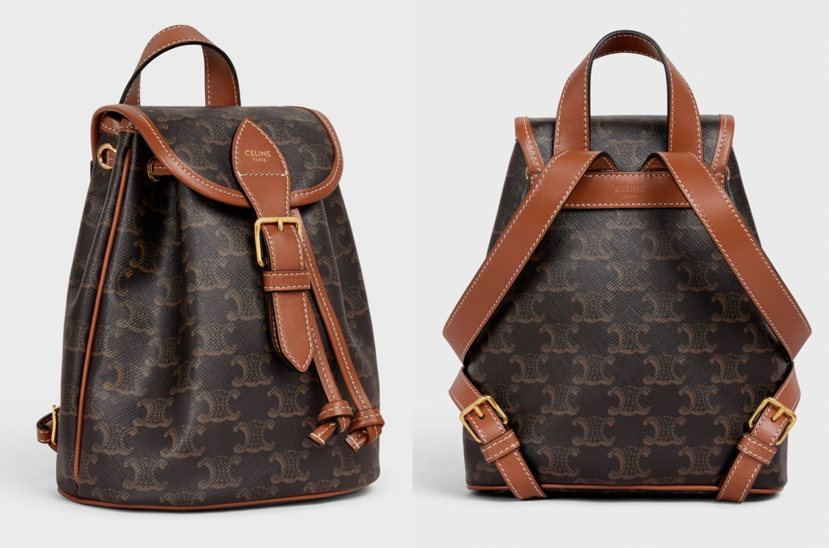 名牌背囊推介:CELINE TRIOMPHE帆布及小牛皮迷你型FOLCO背包(HK$ 15000)