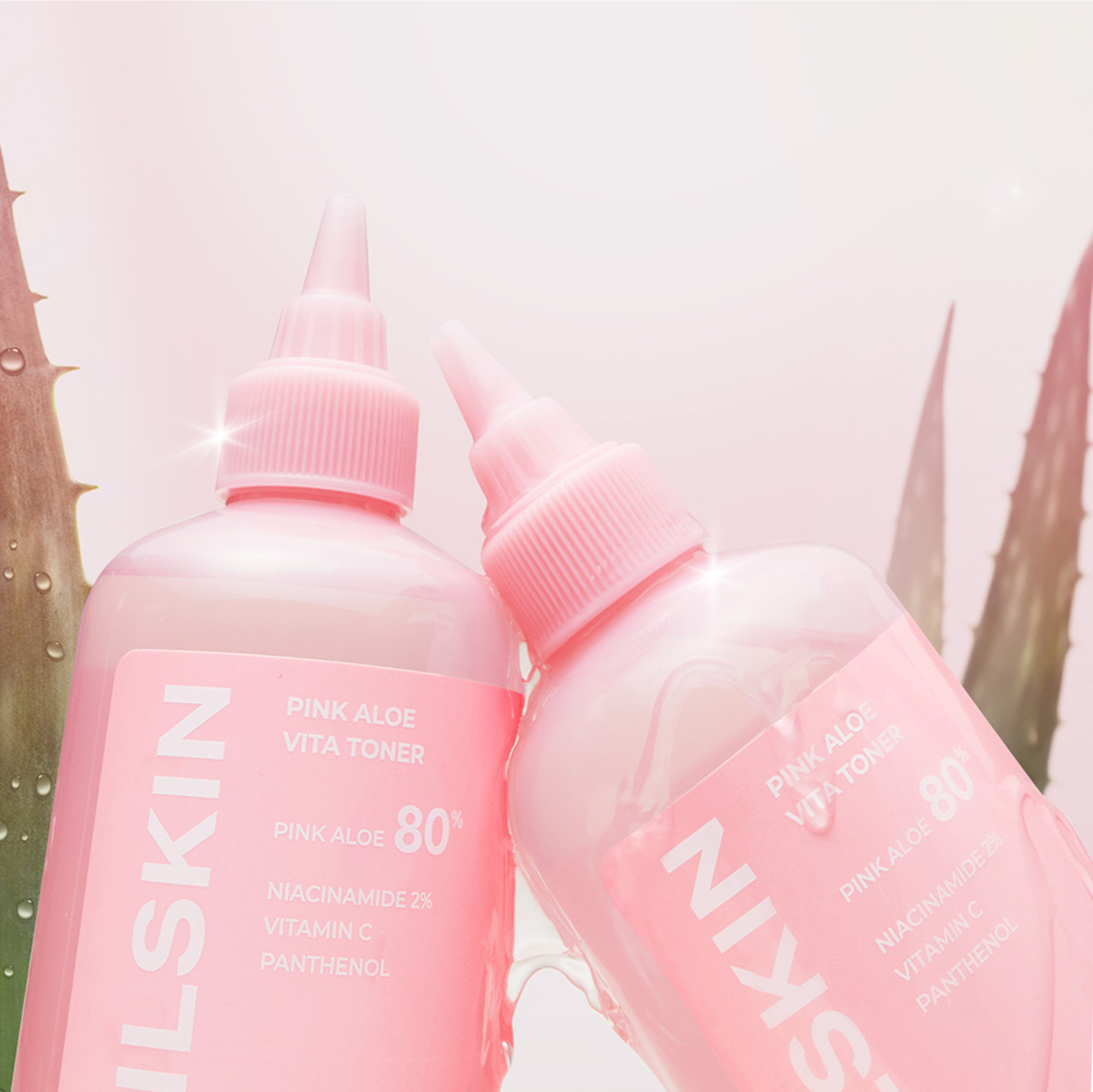 使用Gelato潔面霜潔面後配搭同系列維他命淨膚水，粉紅速鎮效果加倍！