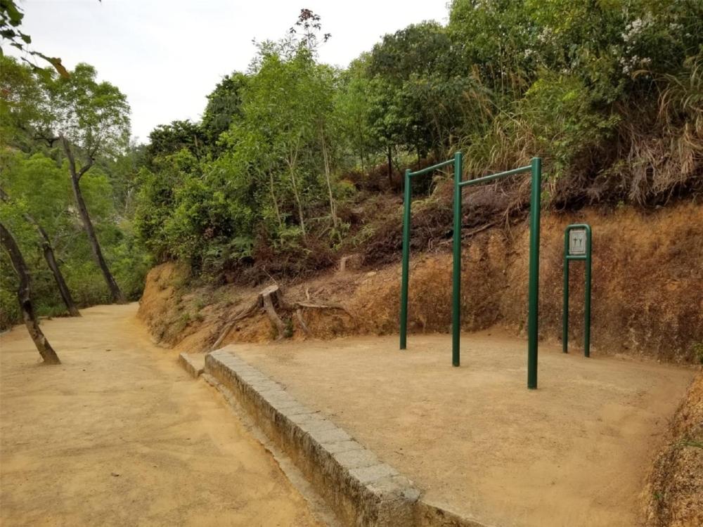 提供了各種簡單的健身器材