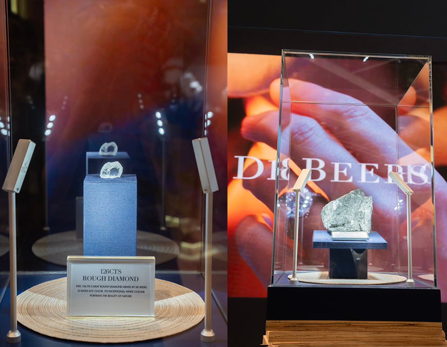 現場有幸親睹超罕有的126卡天然鑽石原石與金伯利岩，實在太震撼了！ 