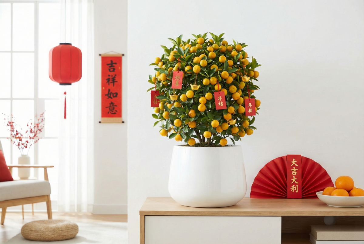 年桔象徵大吉大利與金玉滿堂,是增添節慶喜氣與全年好運的年花必備品。
