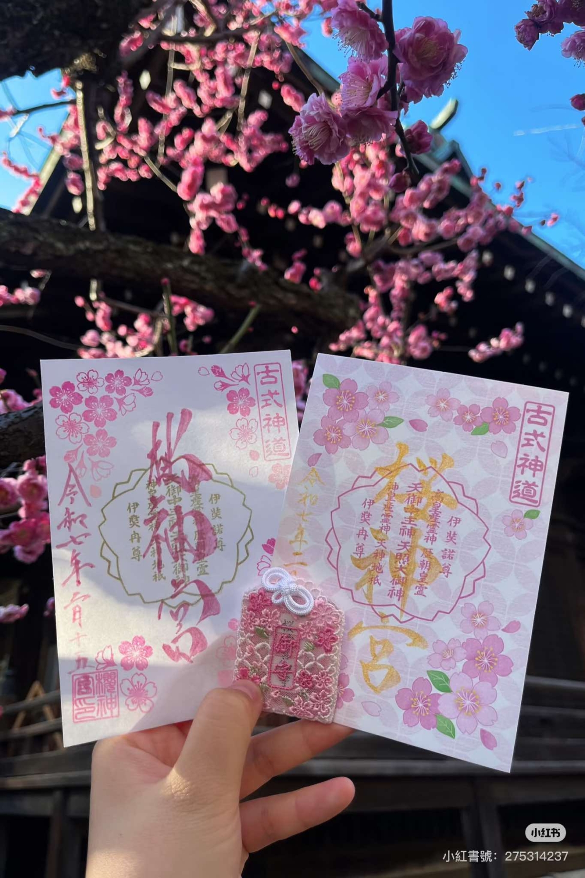 櫻神宮推出多款與櫻花主題相關的祈福商品,如櫻花蕾絲御守、限量御朱印等,都是祈福祈願必備的獨特精品,每次發售都引發瘋搶熱潮!