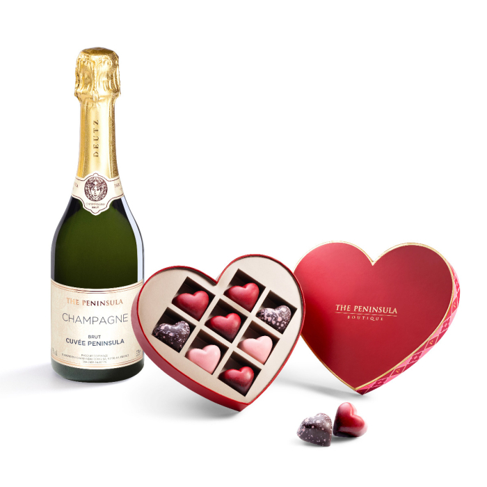 嚐味心形朱古力香檳組合。