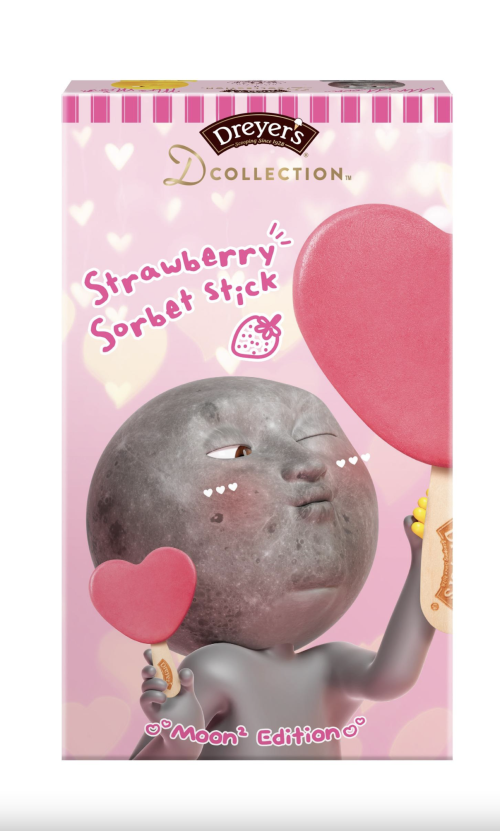 「心形士多啤梨雪葩條」粉嫩外表清新如初戀~