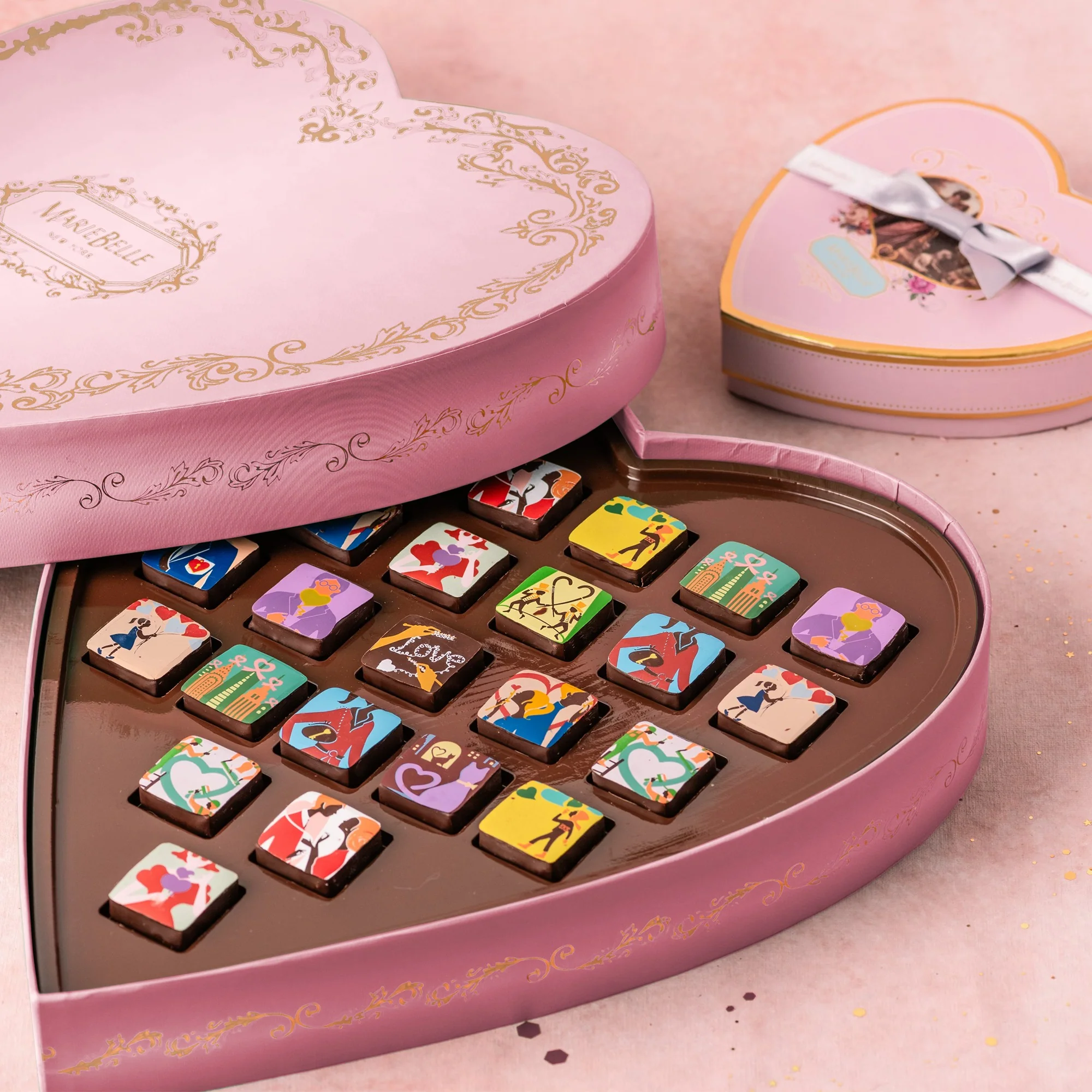 Cupid’s Valentine Pink Heart Box(25顆裝)。
