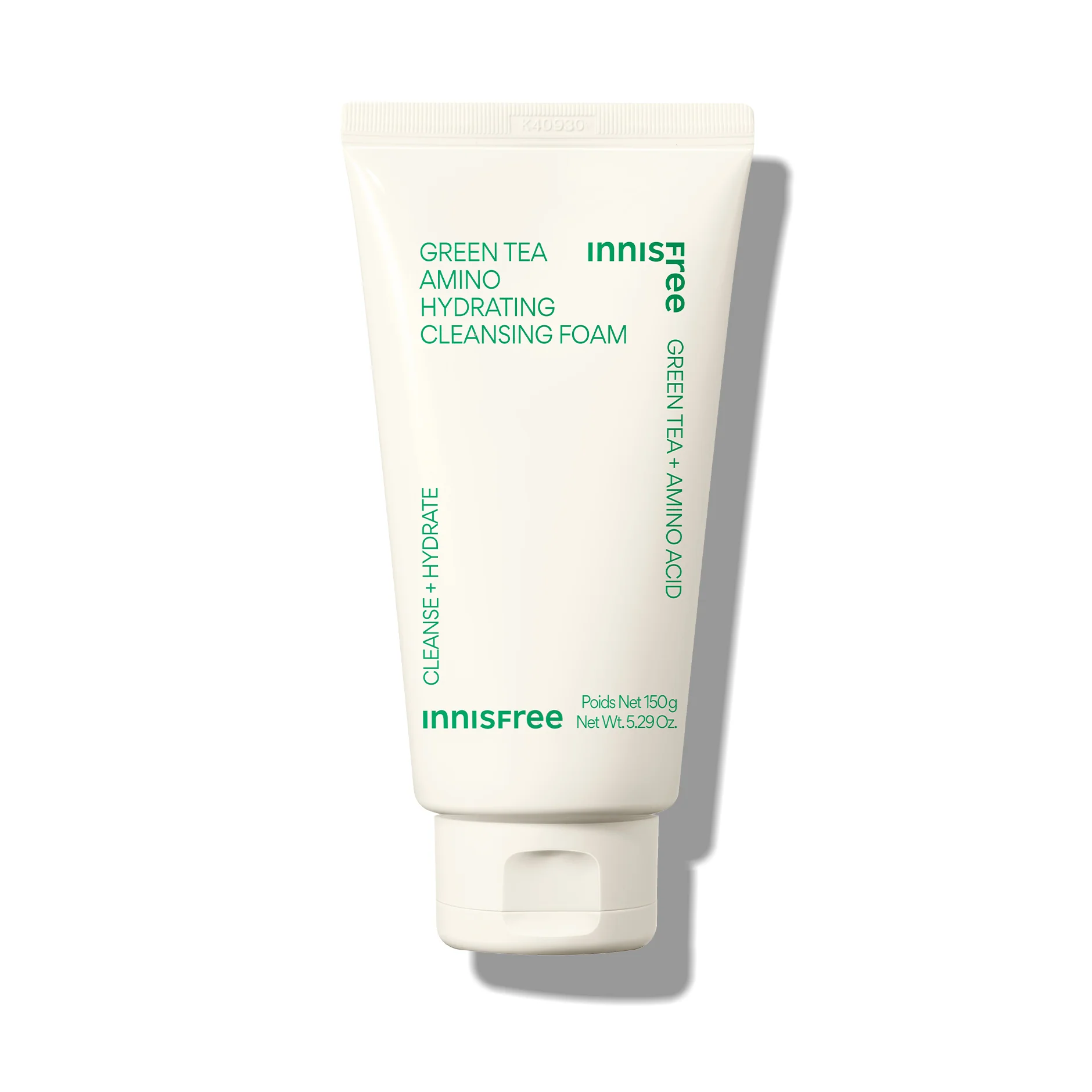 Innisfree綠茶潔面乳含濟州島美容綠茶萃取及胺基酸複合物，潔面同時補水滋養。