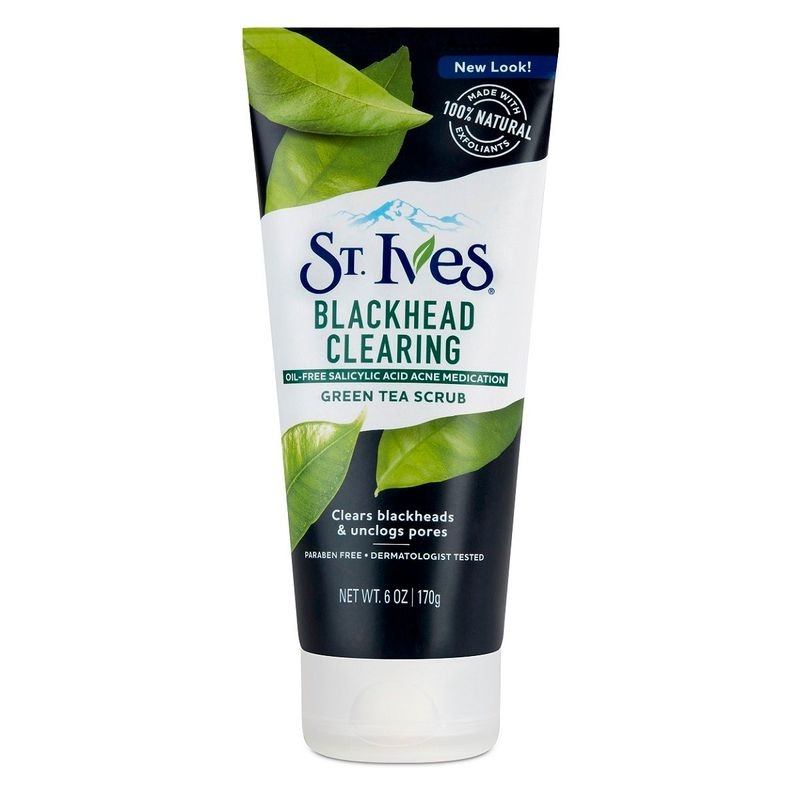 St.Ives 綠茶去黑頭磨砂潔面膏。