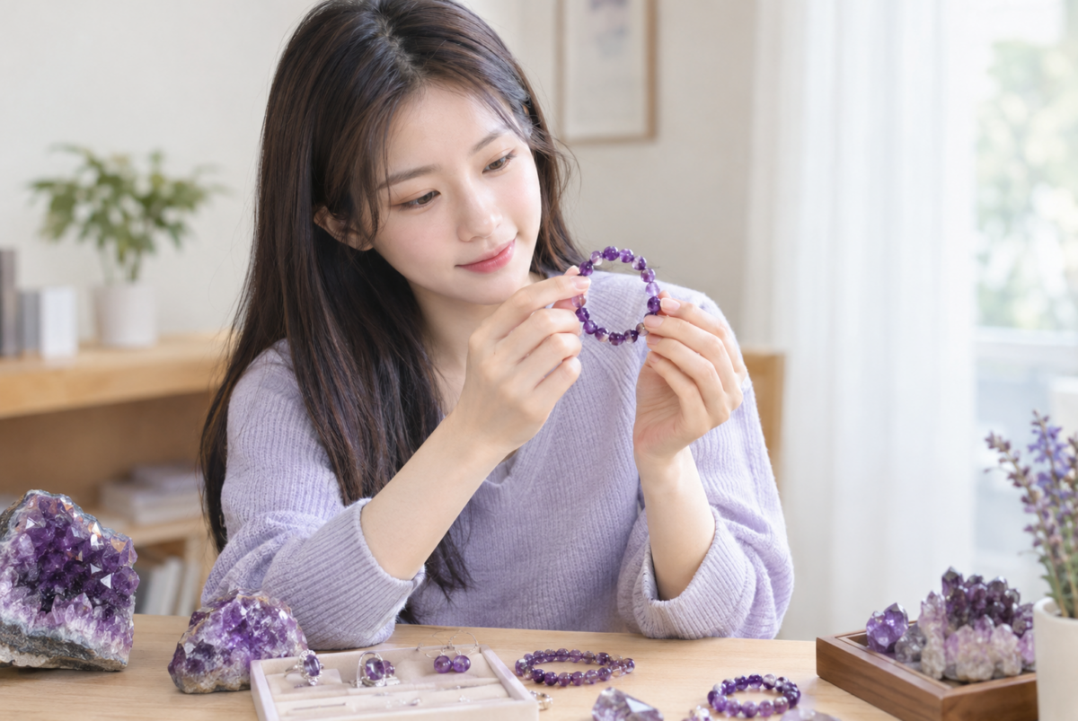 紫水晶適合喜歡紫色首飾、天然礦石及傳統寓意的人，常見於手鏈、戒指和吊墜等款式，佩戴時應留意皮膚不適、首飾鬆緊及碰撞風險。