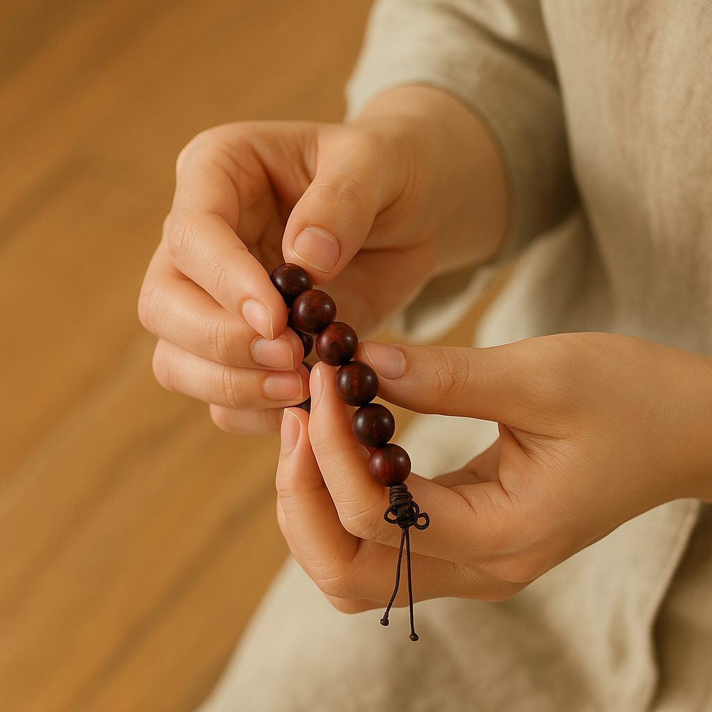 剛買回來的手串建議先盤玩出光滑包漿，再接觸皮膚，否則汗水會讓表面變色或失去光澤。