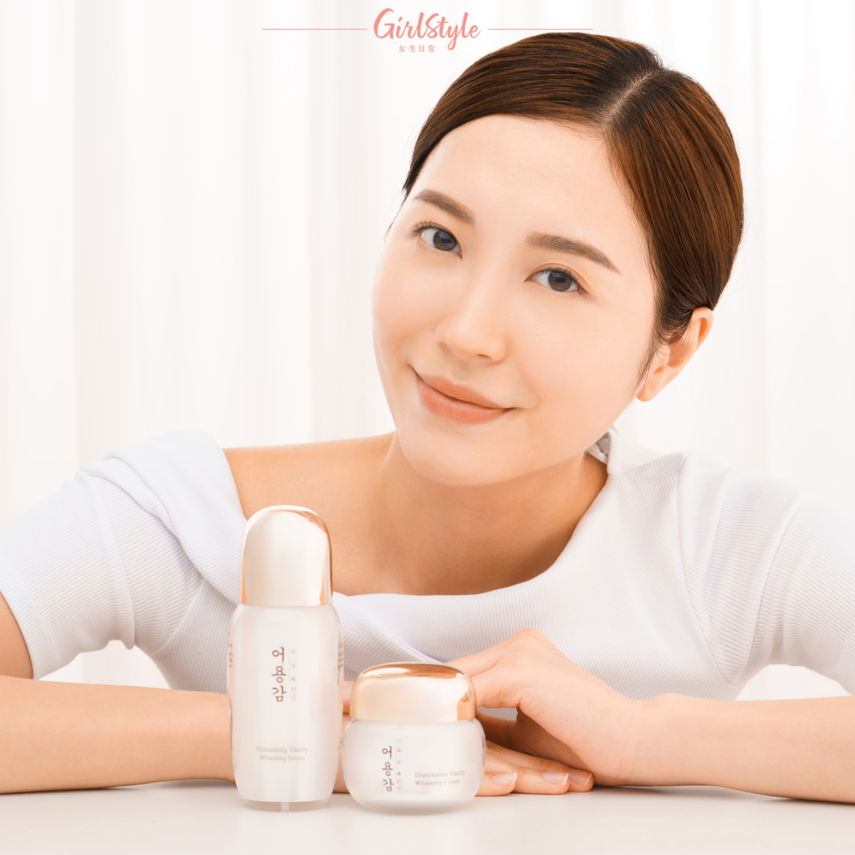 精華、面霜1＋1配搭使用，美白效果會更出色到位。