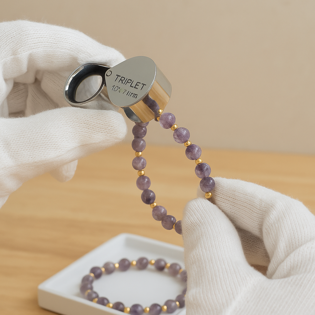 選購紫幽靈時選紫紅或深紫色,晶體愈通透愈好。