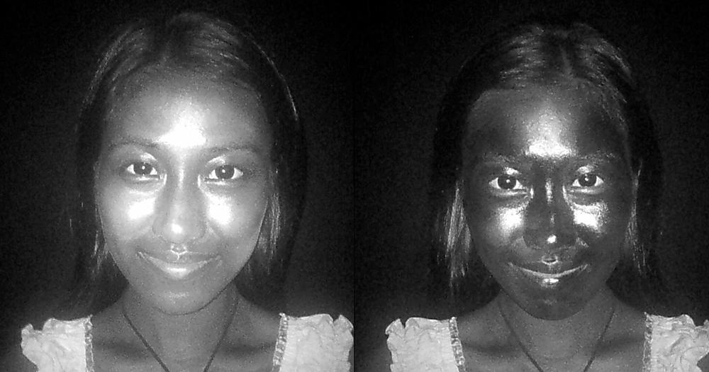 用UV相機實測,見到塗抹後形成的深黑色保護層,證明隔絕紫外線效果十分好。