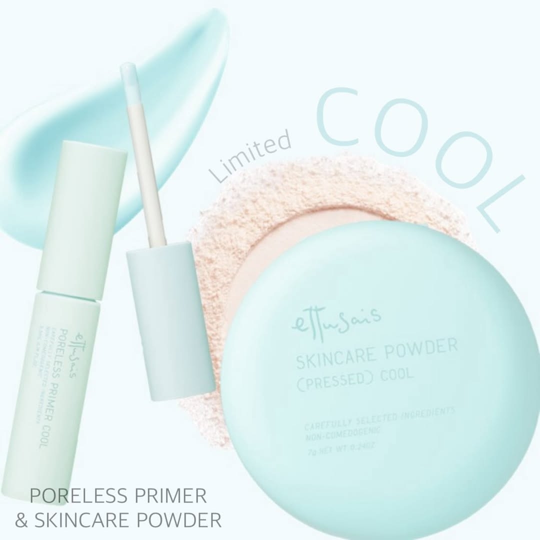 油肌救星!夏日涼感底妝組合 - 毛穴控油修正液(涼感)和 美肌護膚蜜粉餅(涼感)