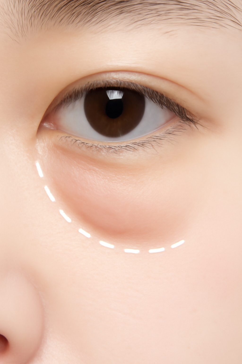 脂肪型眼袋通常呈現下眼睑明顯凸起