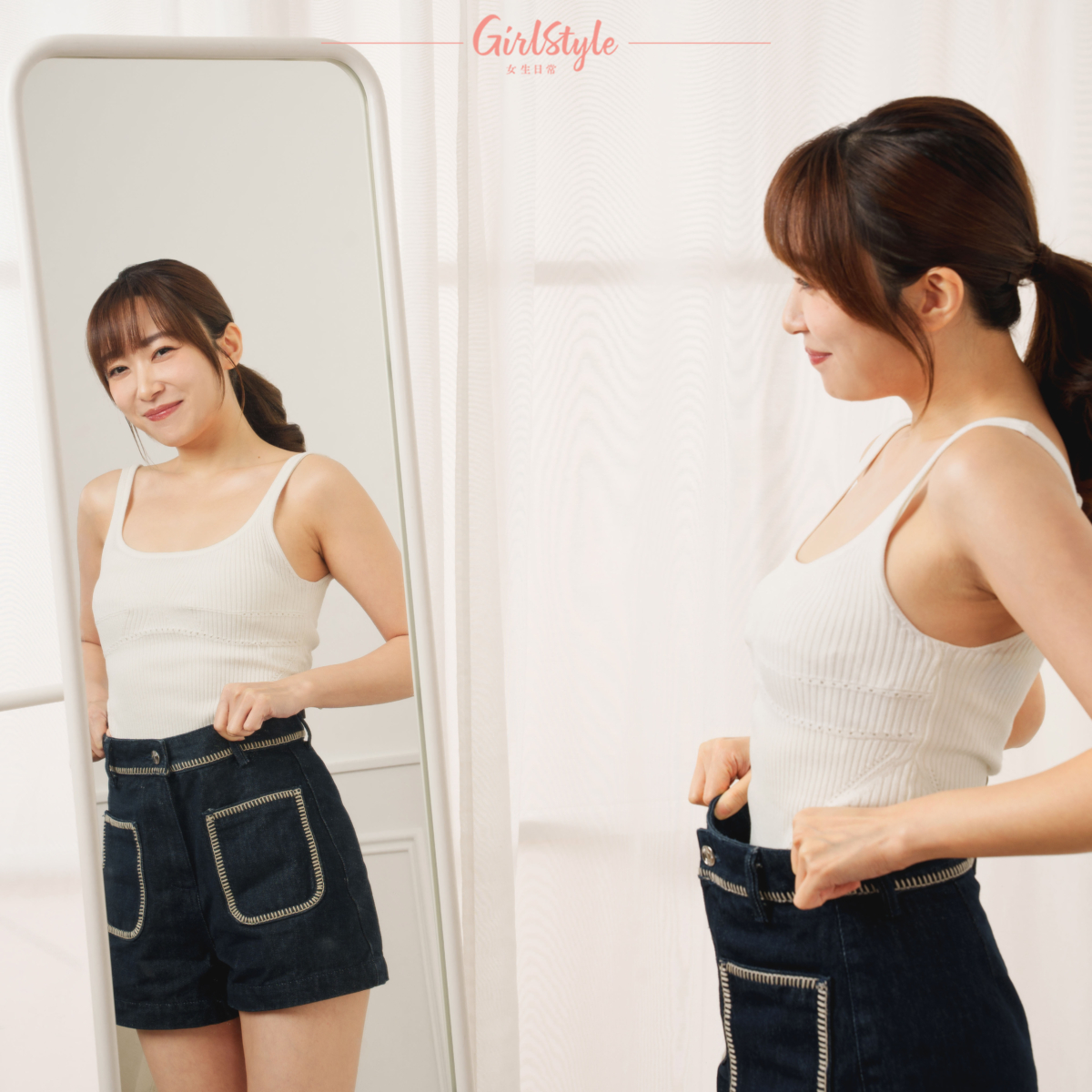 服用加拿大楓之寶燃脂瘦身益生菌150億14天後，美編的肚仔平坦了許多，腰部線條也變明顯了！