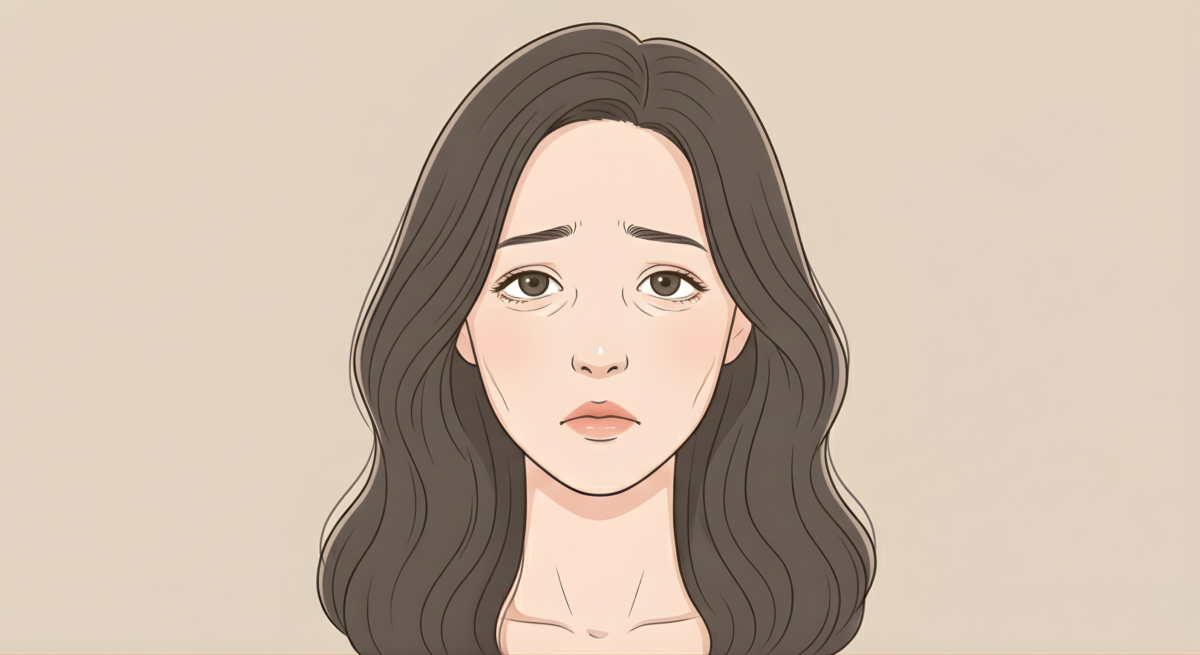 眼尾下垂會讓眼睛無神、表情嚴肅,整體看起來疲憊且顯老。