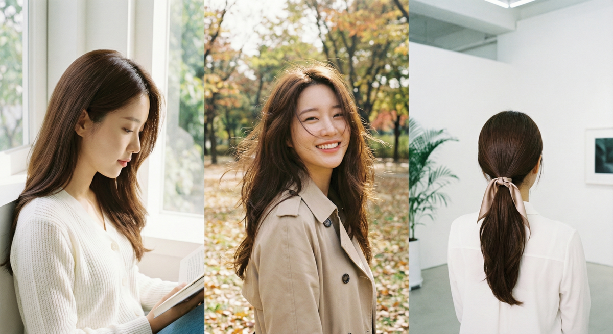 檀木褐棕沉穩大方、不顯老，比純黑更溫潤、有層次，細膩光澤耐看不膩，是安全百搭的原生感染髮首選。