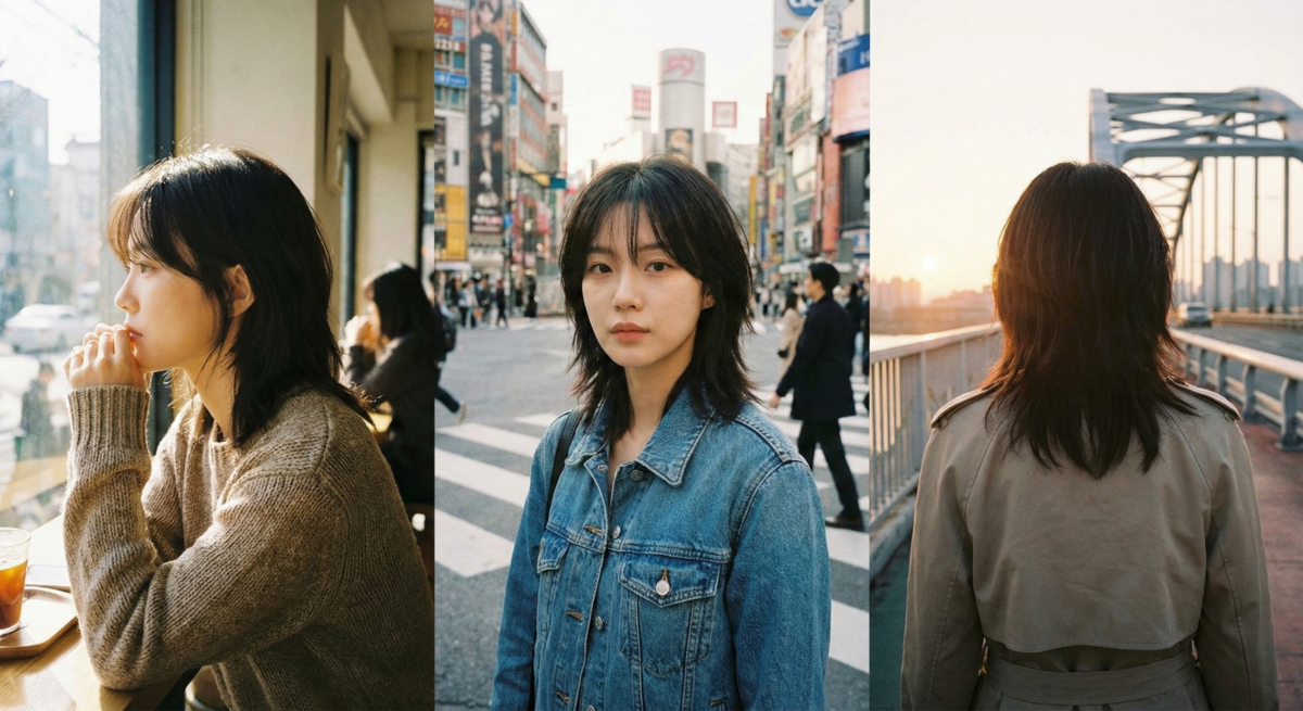 鯔魚頭以前短後長至鎖骨的層次搭配微翹髮尾，呈現出柔中帶酷的獨特風格。