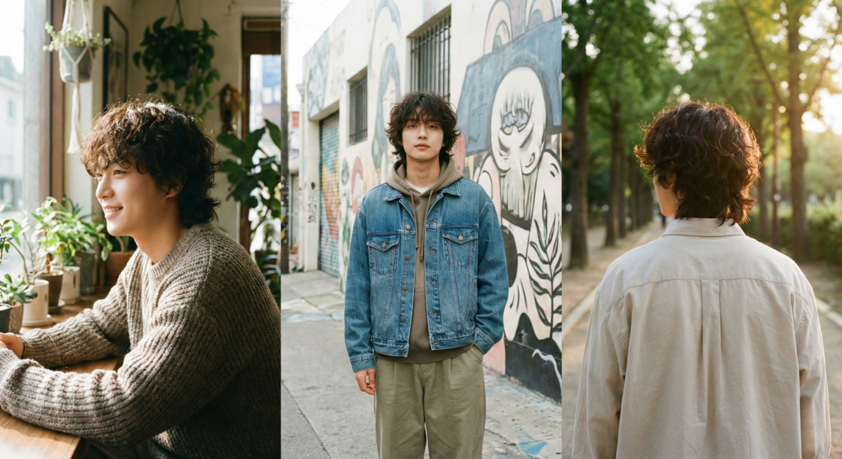 捲髮/燙髮狼尾強調捲度帶來的自然蓬鬆與線條感,營造慵懶藝術氛圍的隨性韓系造型,適合頭型偏扁或長臉,打理簡單。