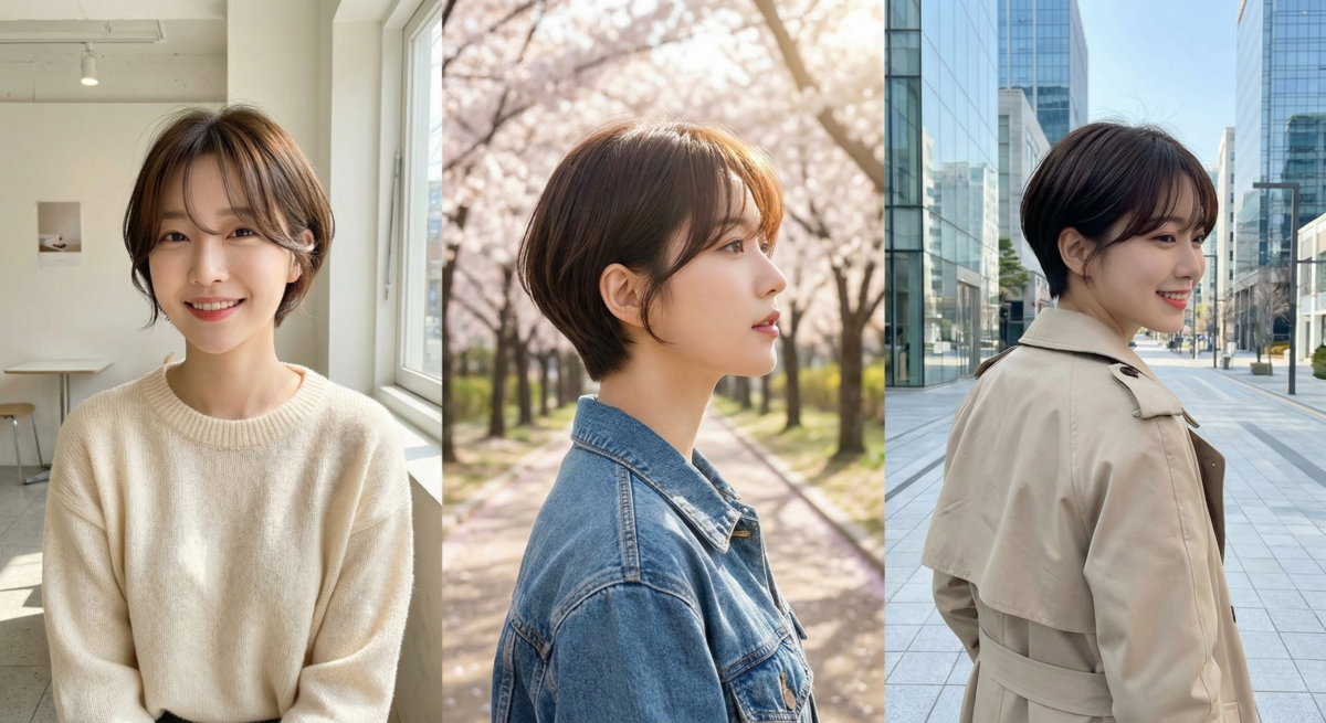 日系極短髮清爽俐落，修飾頭型與臉型，簡單造型即可展現高挑比例。