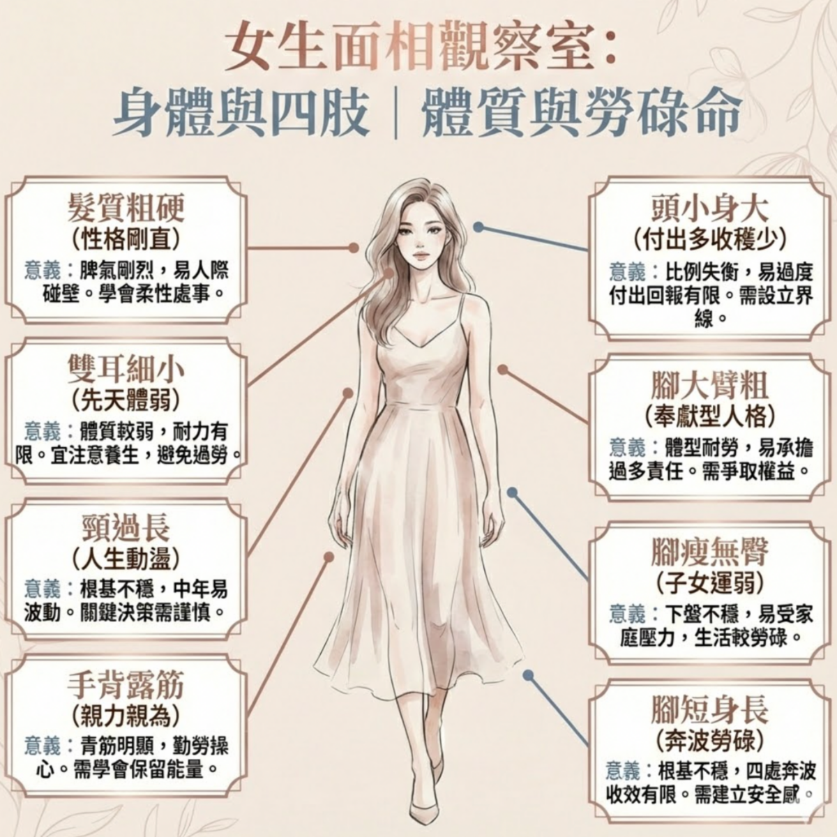 身體與四肢反映體質與勞碌程度，是觀察整體面相福氣不可忽略的細節。