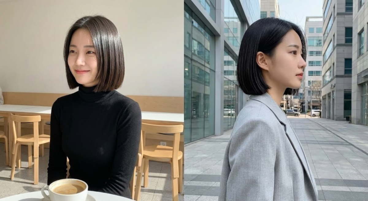 結構式短髮（PAGE CUT）以俐落線條和分明層次修飾臉型，髮絲微光澤增添精緻感，簡單整理即可展現冷淡都市感與極簡帥氣風格。