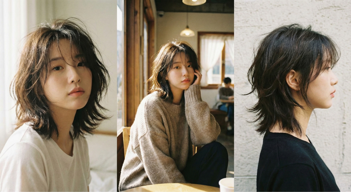 「睡不醒狼尾」利用自然外翹的微亂髮絲,打造看似剛起床般不經意、充滿小心機的日系慵懶軟萌感。