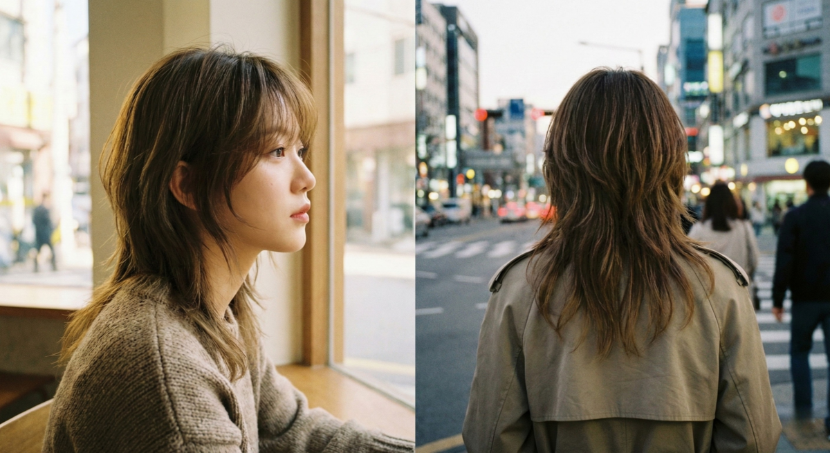 日系狼尾頭女即高層次剪裁的鯔魚頭，透過豐富層次與柔和線條打破性別框架，展現從甜美到帥氣的百變風格。