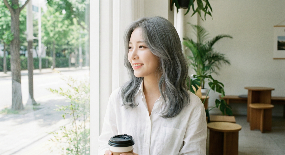 灰霧感深色系髮色以霧感、低飽和、冷色調為主，不用漂就能呈現高級感，顯白又適合黃底膚色，同時減少傷髮與布丁頭問題。