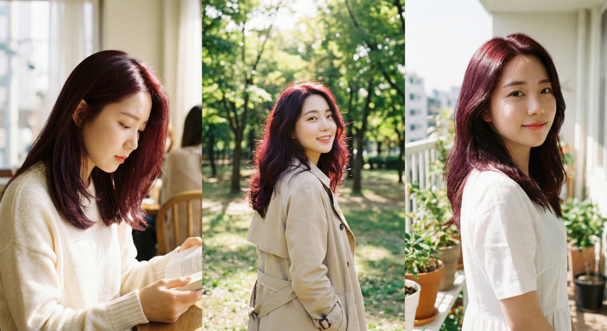 紅酒紅色偏紫深紅，顯白提氣色，散發成熟優雅氣息，是追求知性與女人味女生的暖色首選。